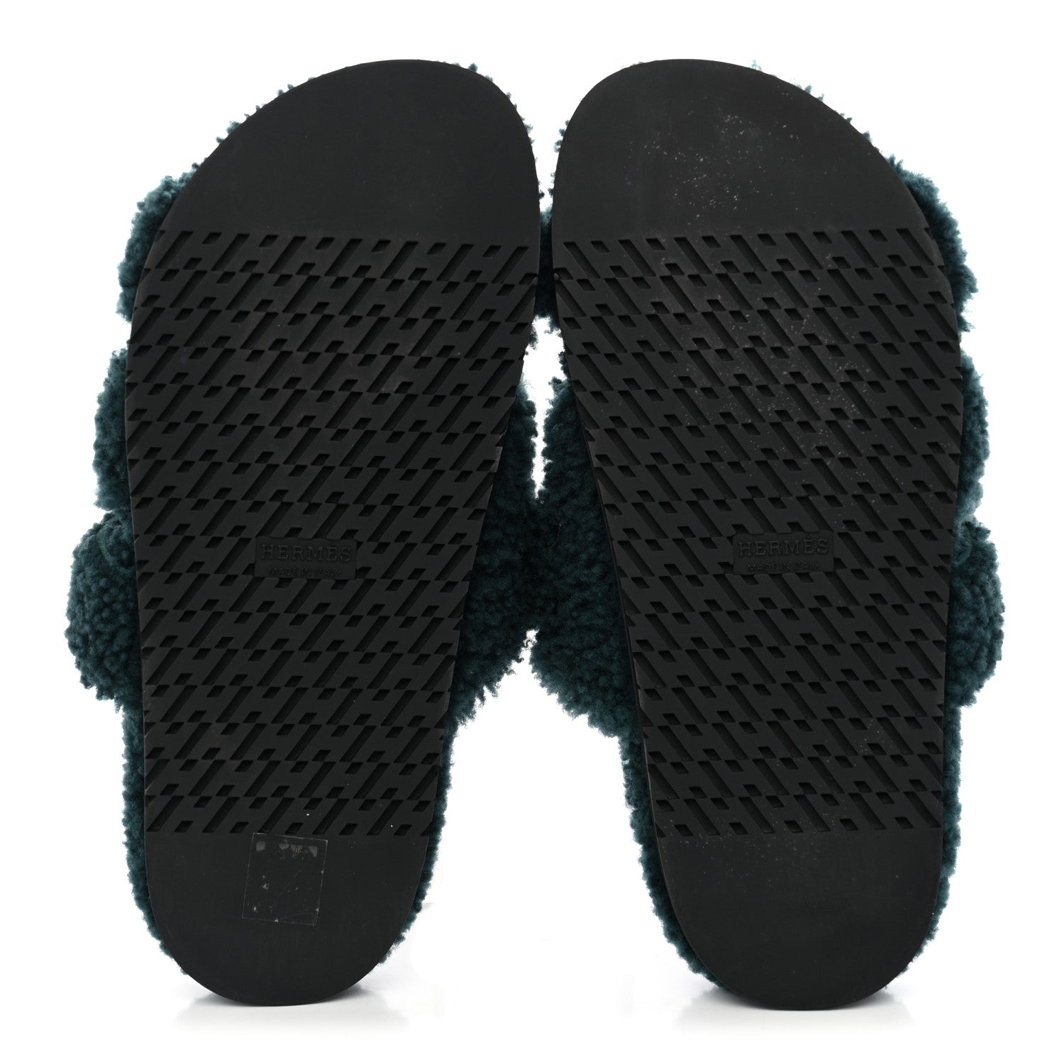Hermes Woolskin Womens Chypre Sandals 38 Vert Anglais 5 of 9