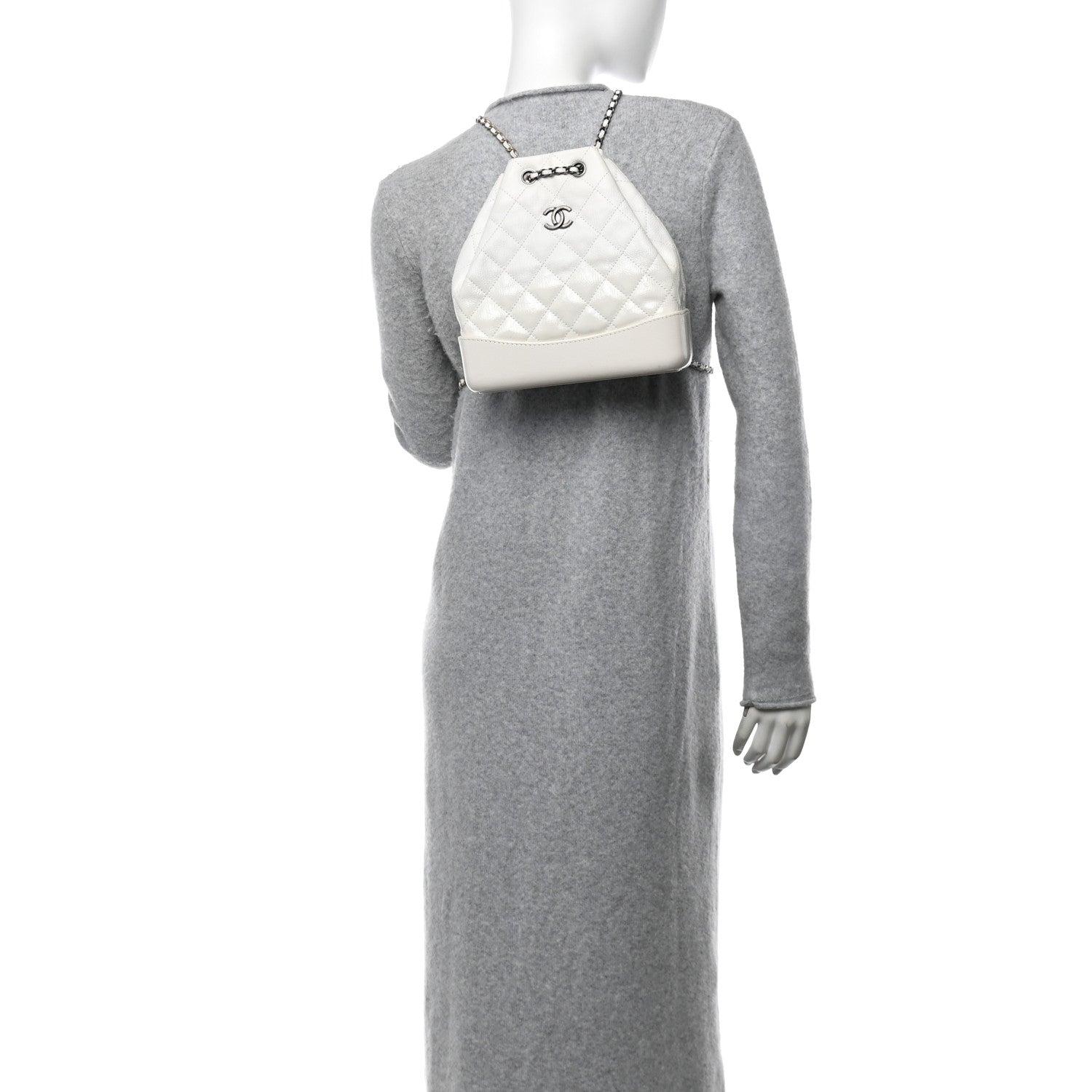 Chanel Patent Goatskin Quilted Small Gabrielle Backpack White 3 of 13