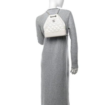 Chanel Patent Goatskin Quilted Small Gabrielle Backpack White 3 of 13