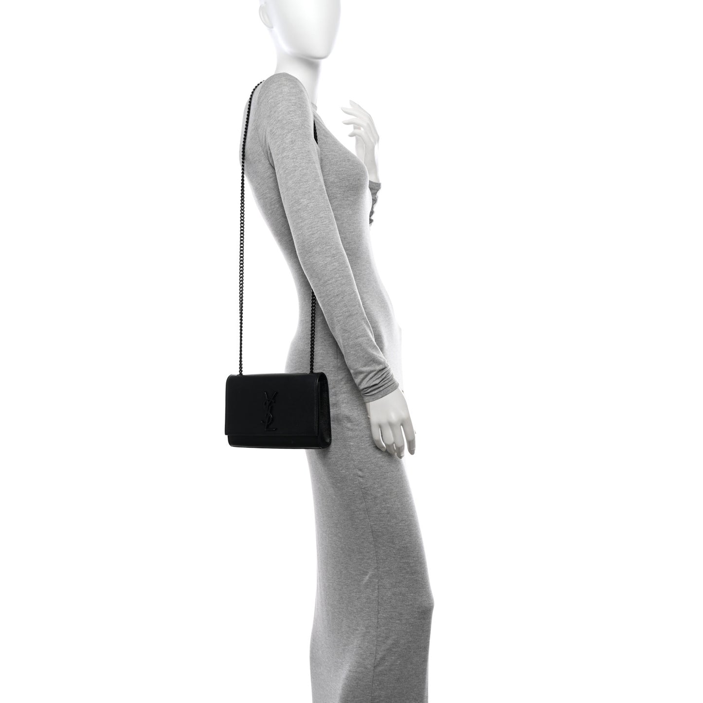 Grain De Poudre Small Monogram Monochrome Kate Satchel Black