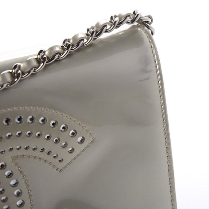 Chanel Patent Strass Wallet On Chain WOC Silver 12 of 13