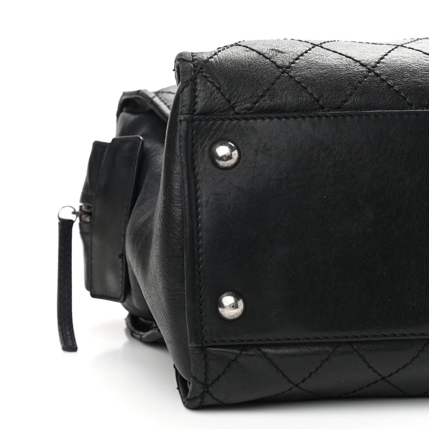 Chanel Calfskin Stitched Large Bowling Bag Black 9 of 14