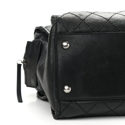 Chanel Calfskin Stitched Large Bowling Bag Black 9 of 14