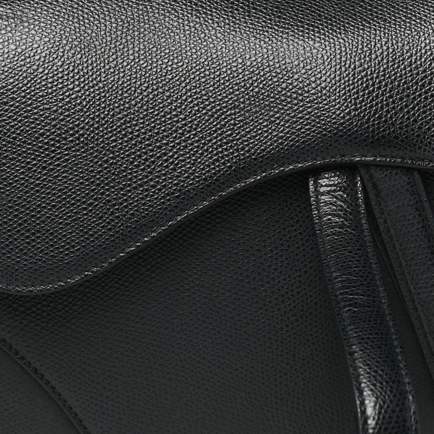 Grained Calfskin Saddle Bag Black