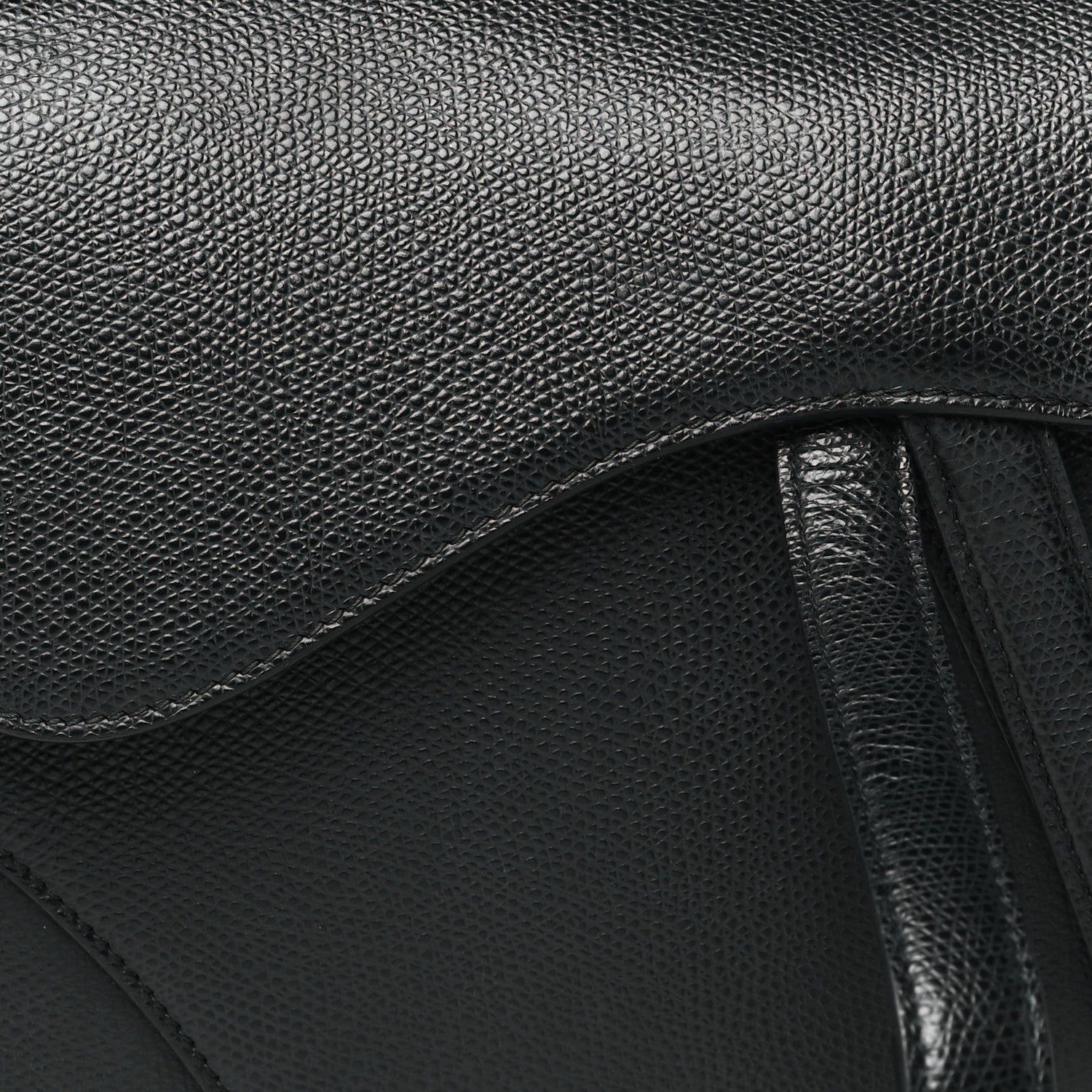 Christian Dior Grained Calfskin Saddle Bag Black 8 of 10