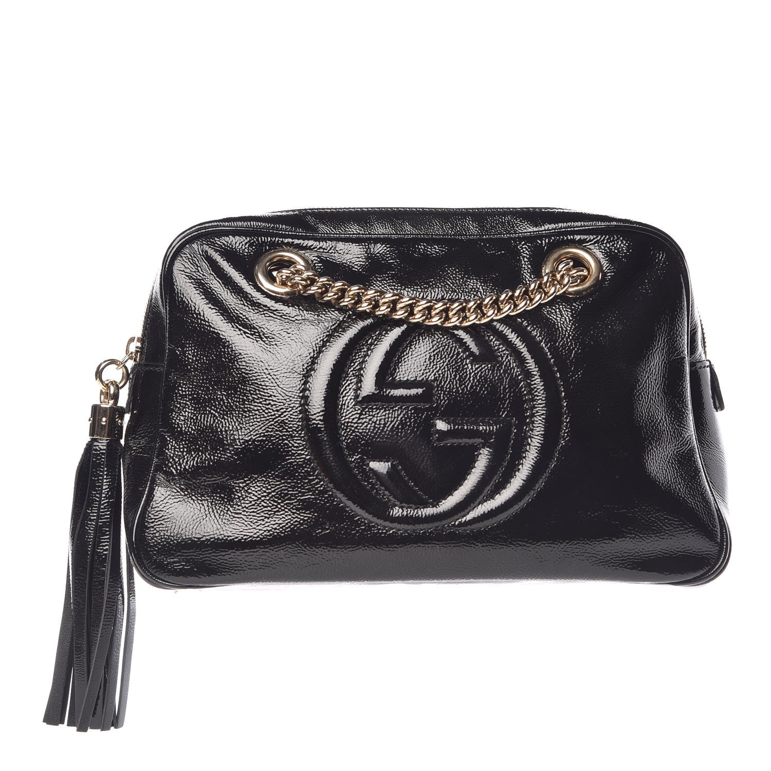 Gucci Soft Patent Small Soho Bowler Black 1 of 7