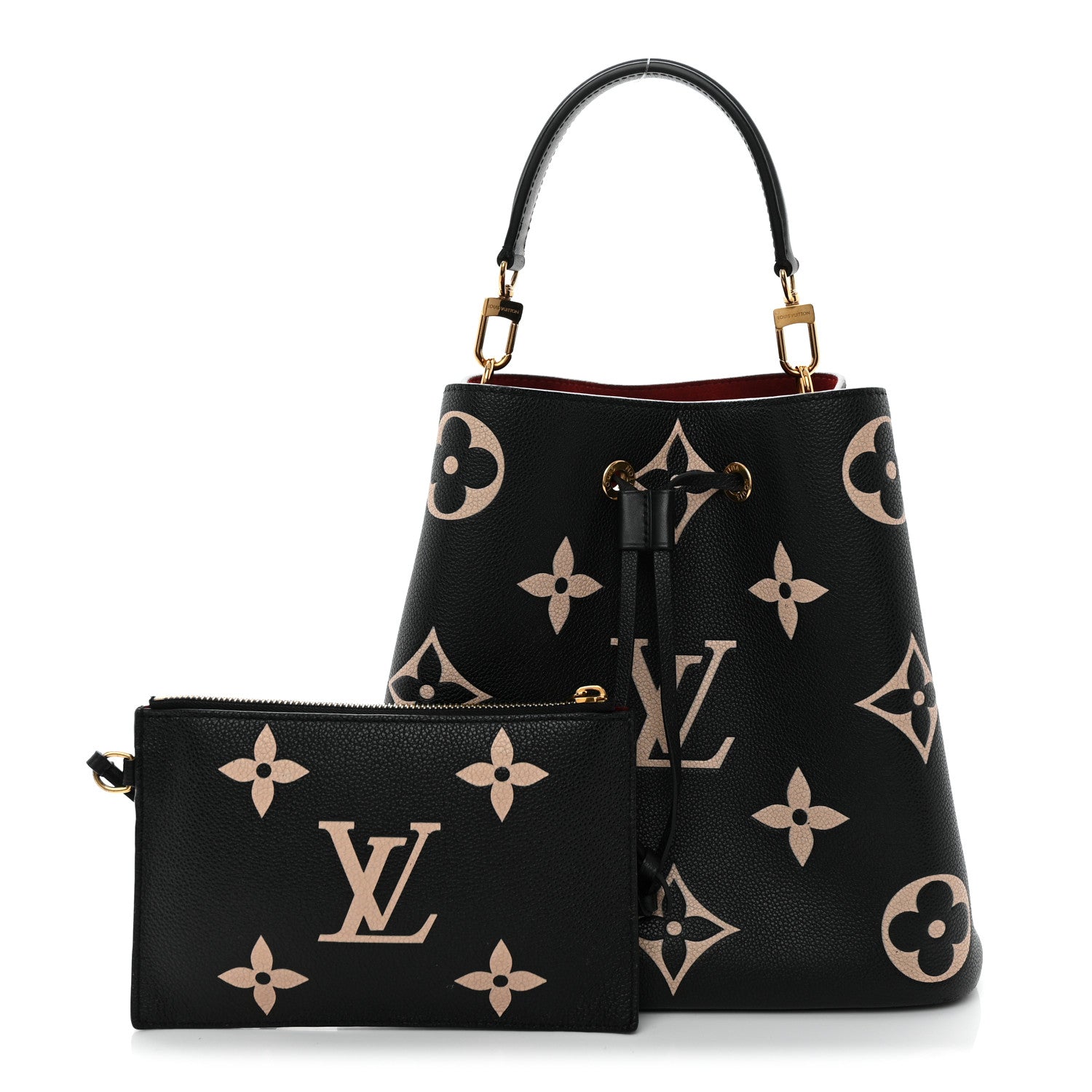 Louis Vuitton Empreinte Monogram Giant Neonoe MM Black Beige 3 of 10