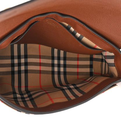Burberry Calfskin Vintage Check Note Crossbody Bag Tan 5 of 9