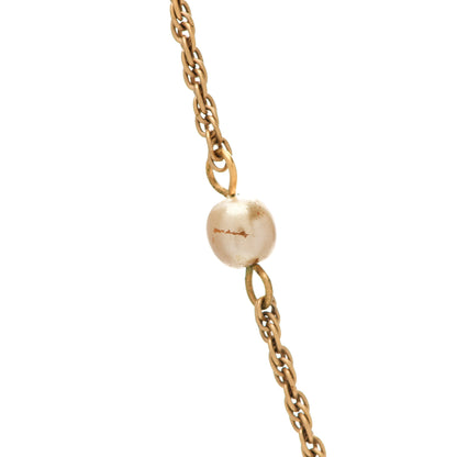 Christian Dior Pearl Long Necklace Gold 7 of 7