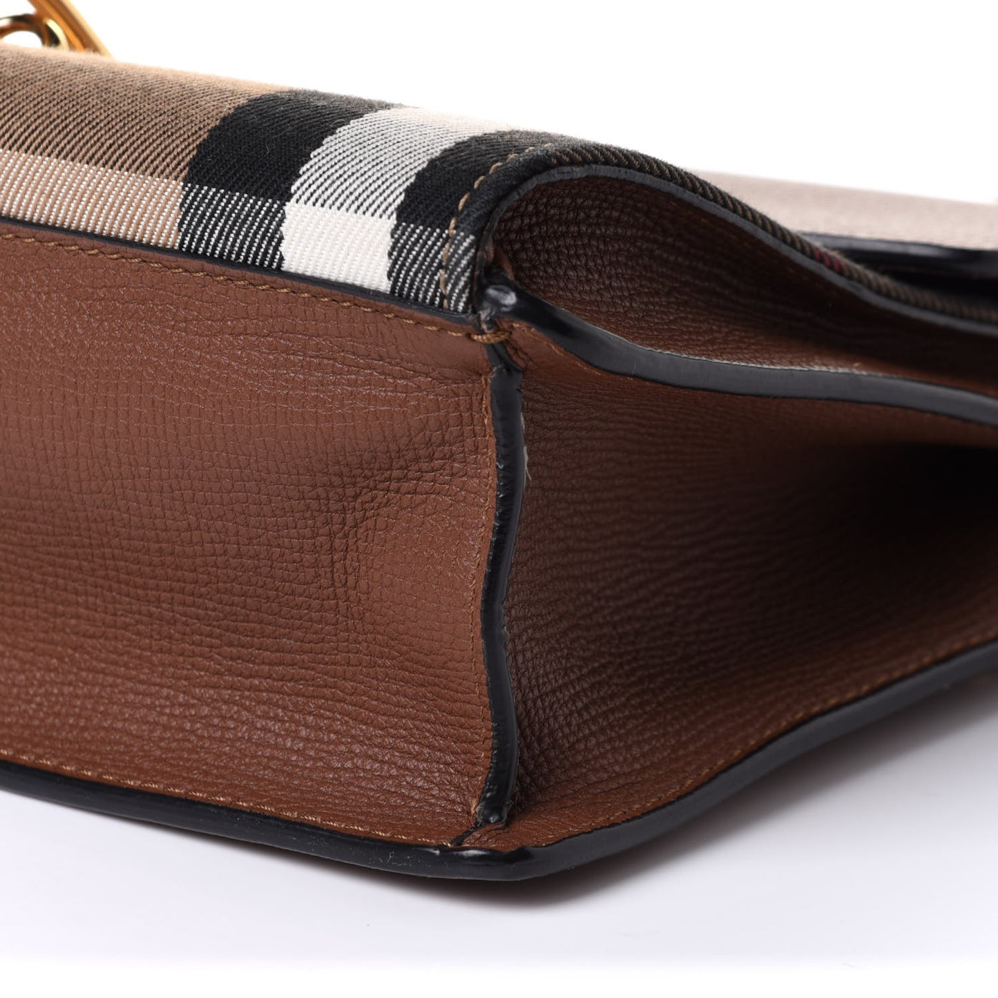 Derby Calfskin House Check Small Macken Crossbody Bag Tan