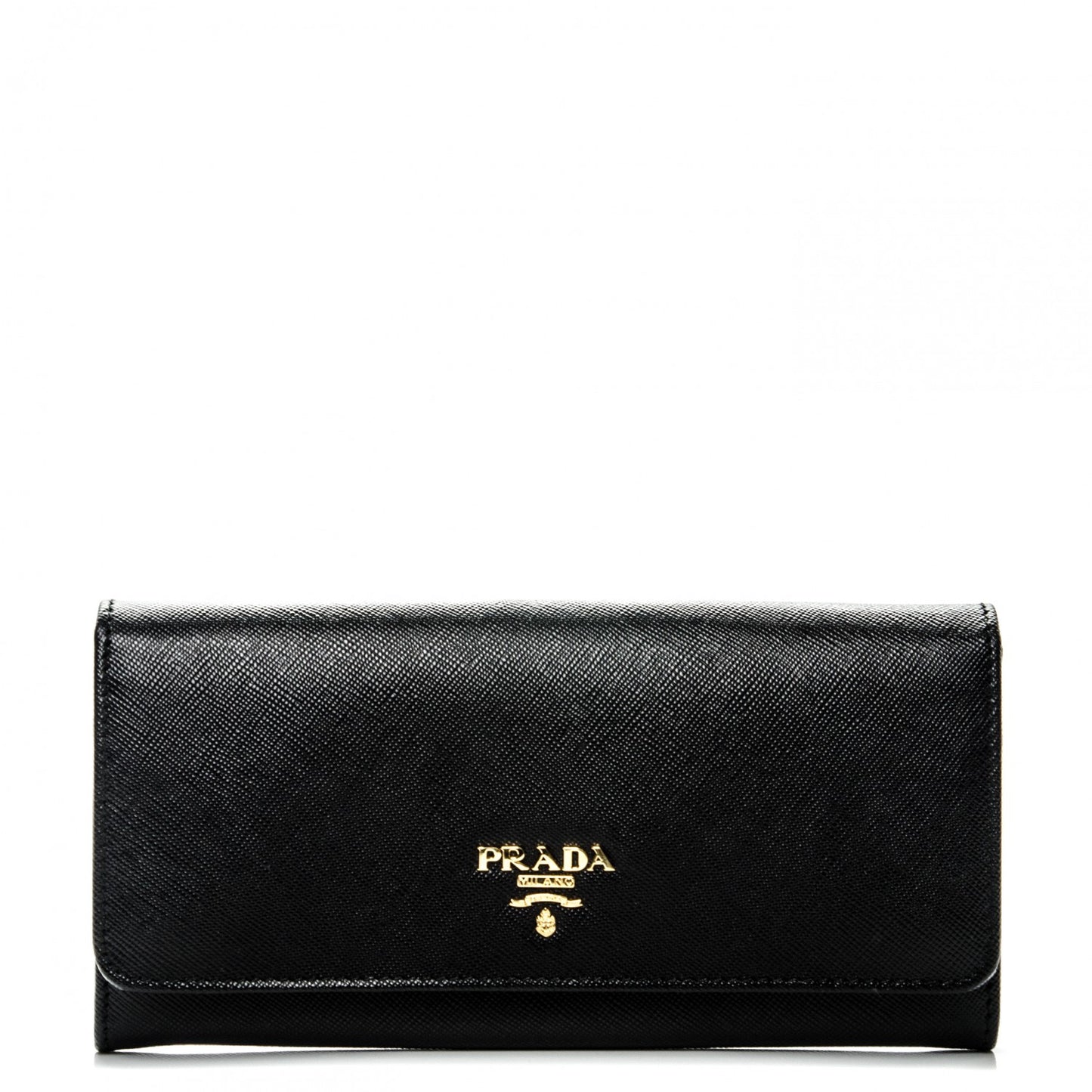 Saffiano Metal Continental Flap Wallet Nero Black