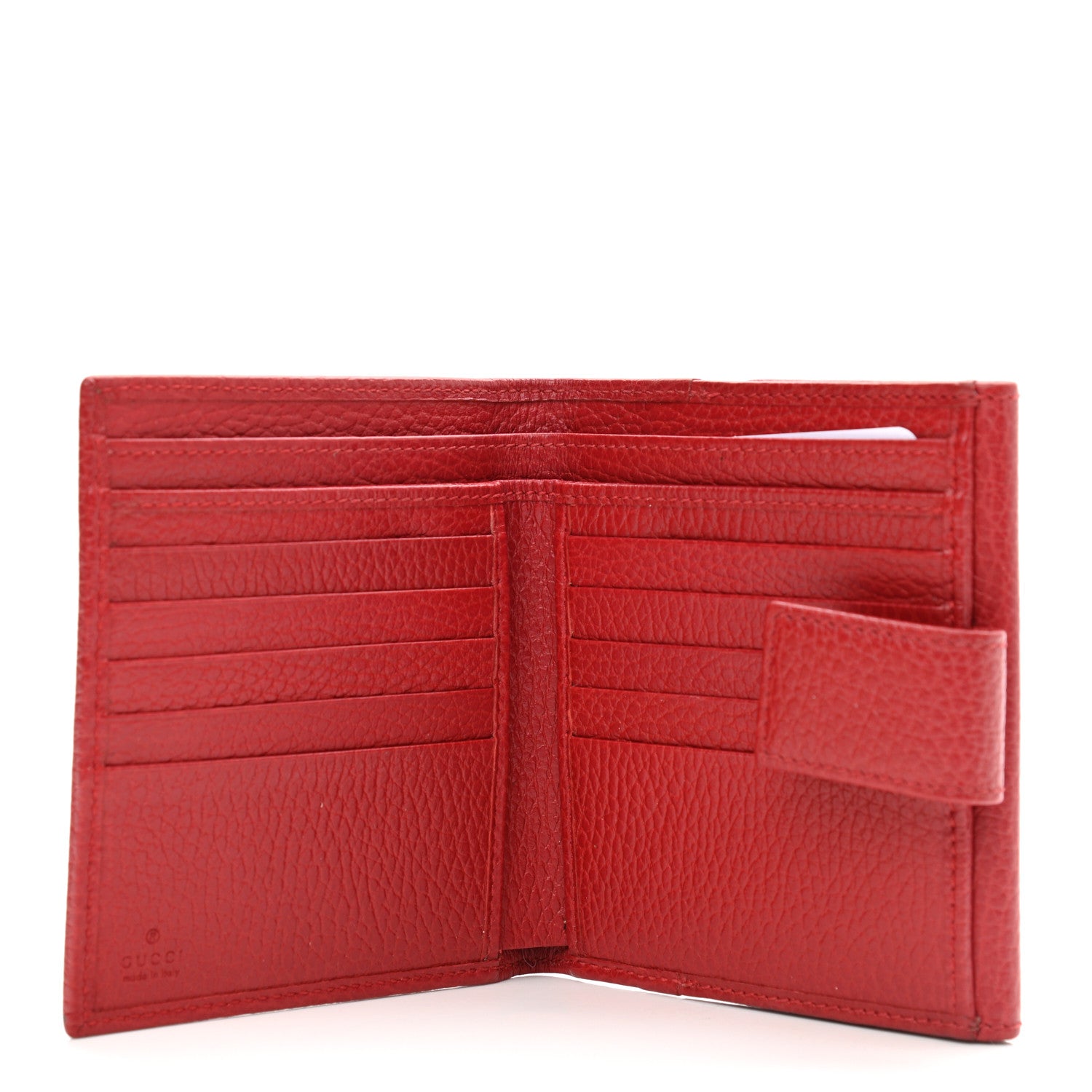 Gucci Dollar Calfskin Double G French Flap Wallet Hibiscus Red 5 of 7