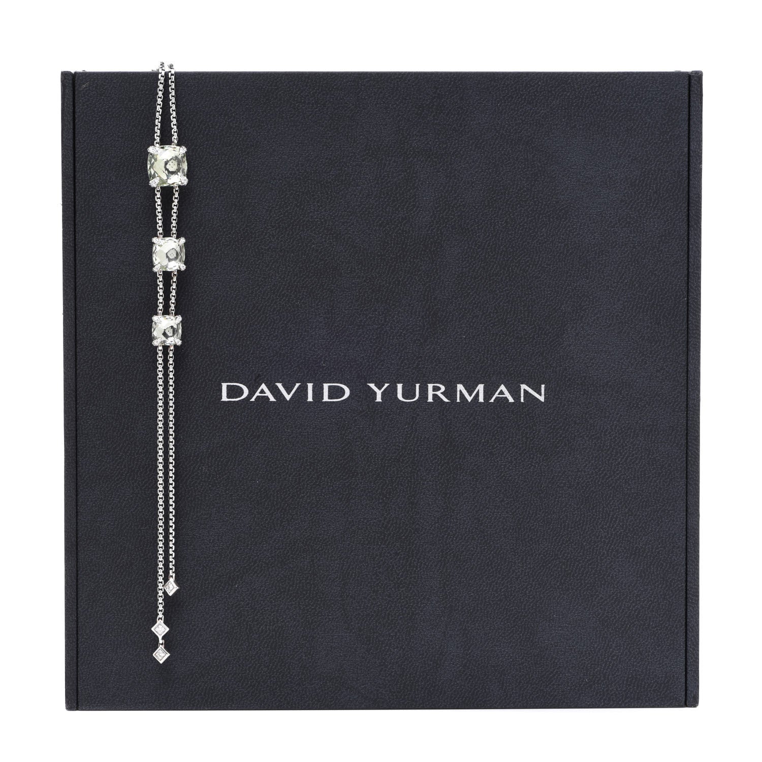 David Yurman Sterling Silver Diamond Prasiolite Chatelaine Y Necklace 7 of 7