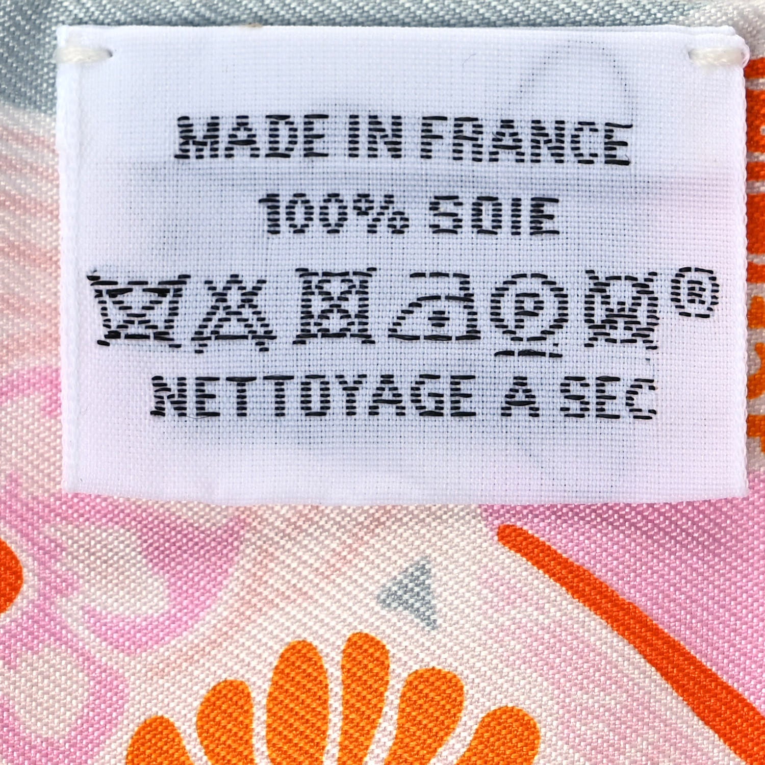 Hermes Silk Bingata Twilly Orange Rose Gris 4 of 4