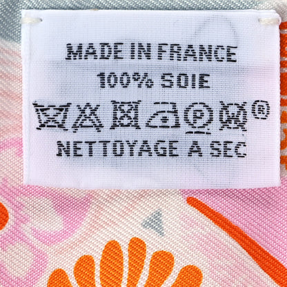 Hermes Silk Bingata Twilly Orange Rose Gris 4 of 4