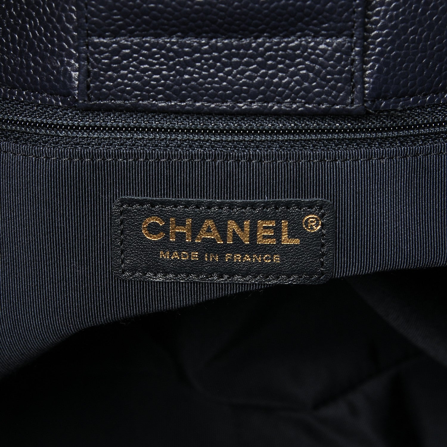 Chanel Caviar Quilted Shopping Tote Navy 6 of 7