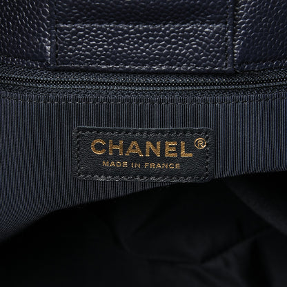Chanel Caviar Quilted Shopping Tote Navy 6 of 7
