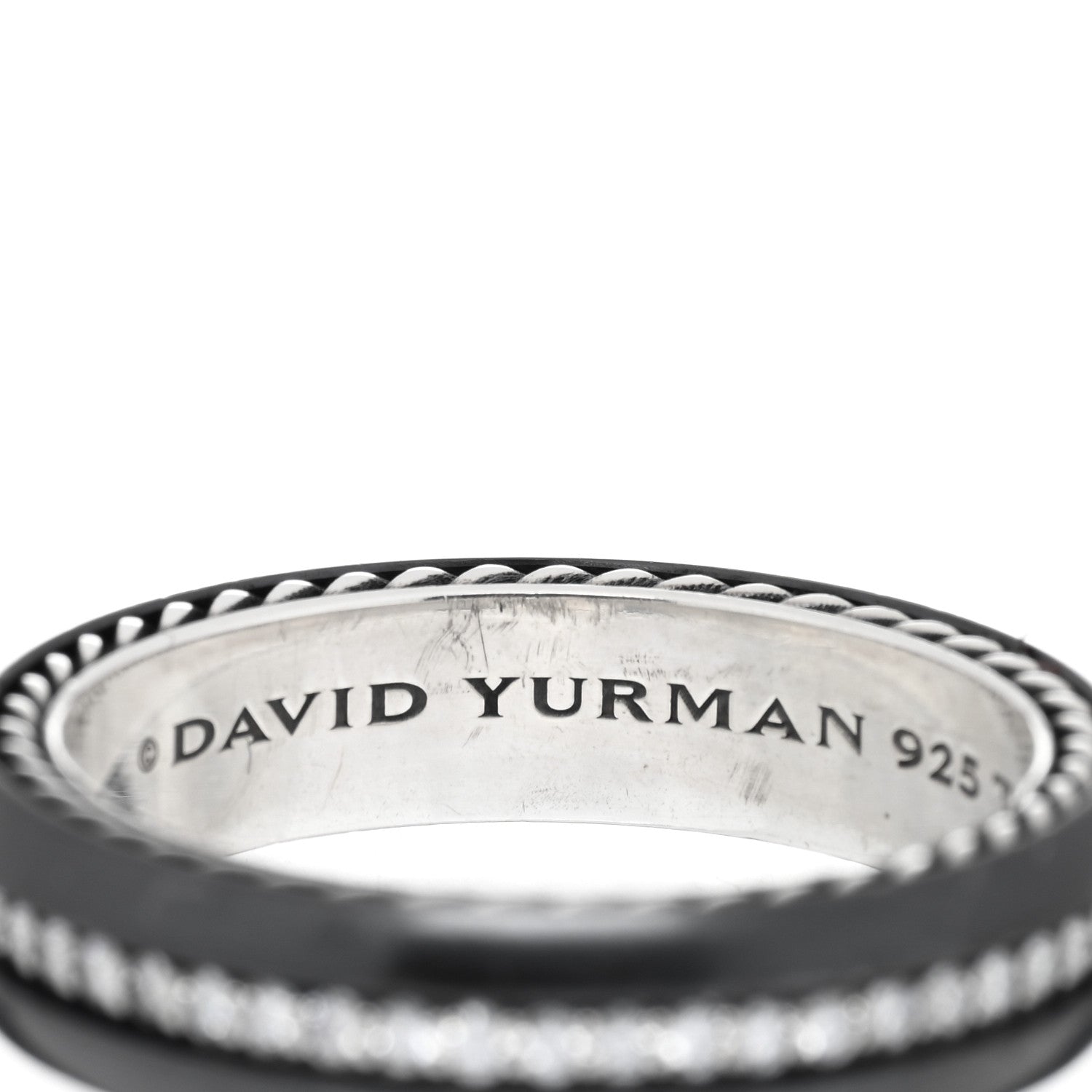 David Yurman Titanium Sterling Silver Diamond 6mm Streamline Band Ring 70 13 4 of 4