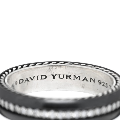 David Yurman Titanium Sterling Silver Diamond 6mm Streamline Band Ring 70 13 4 of 4