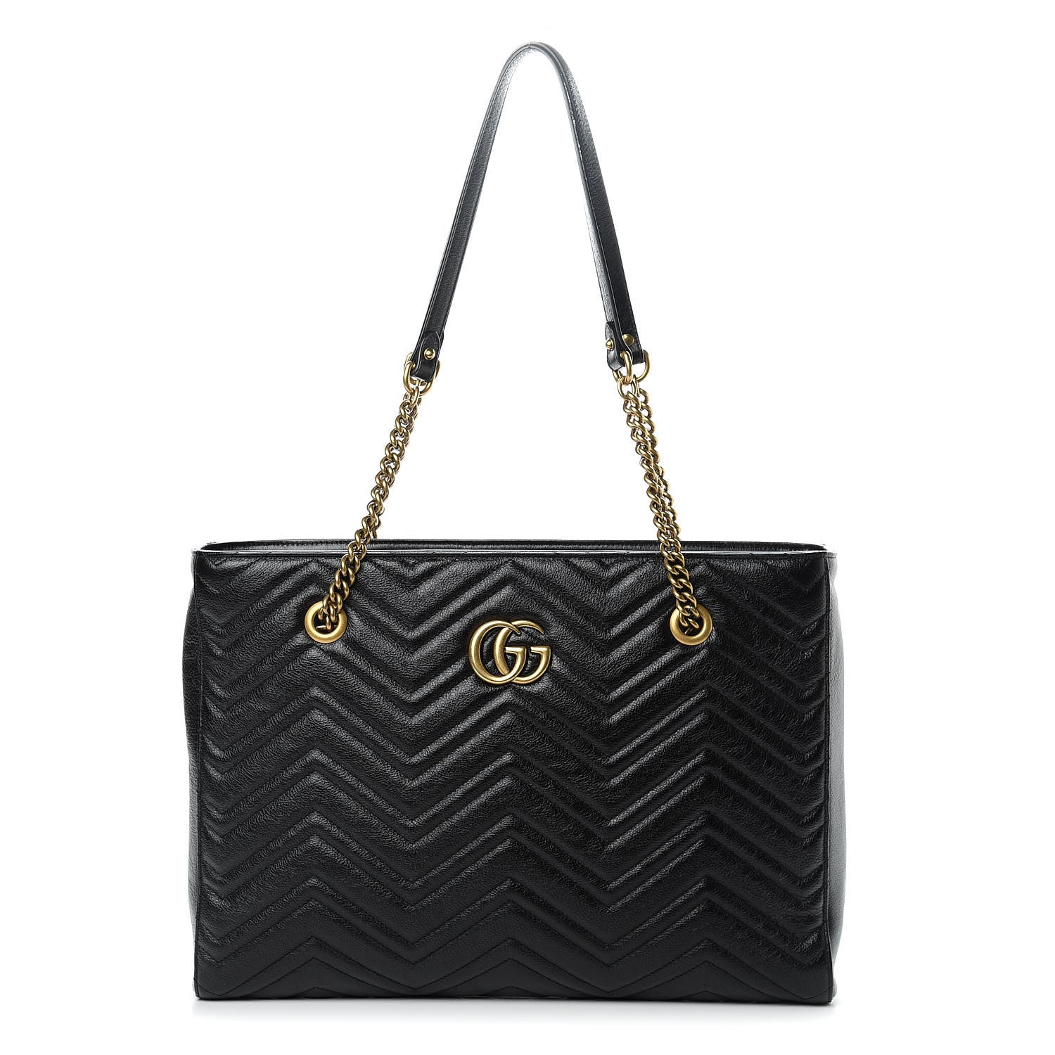 Gucci Vintage Calfskin Matelasse Medium GG Marmont Slim Tote Black 1 of 10