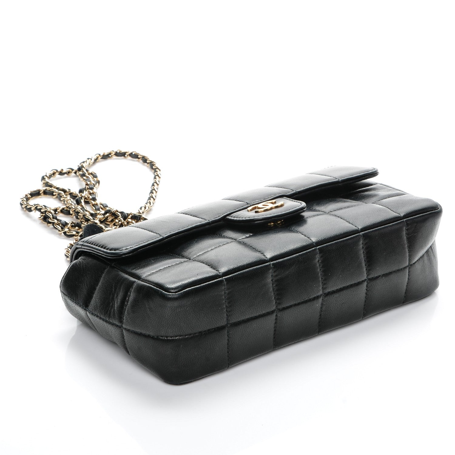 Chanel Lambskin Quilted Mini Chocolate Bar Camellia Flap Black 4 of 7