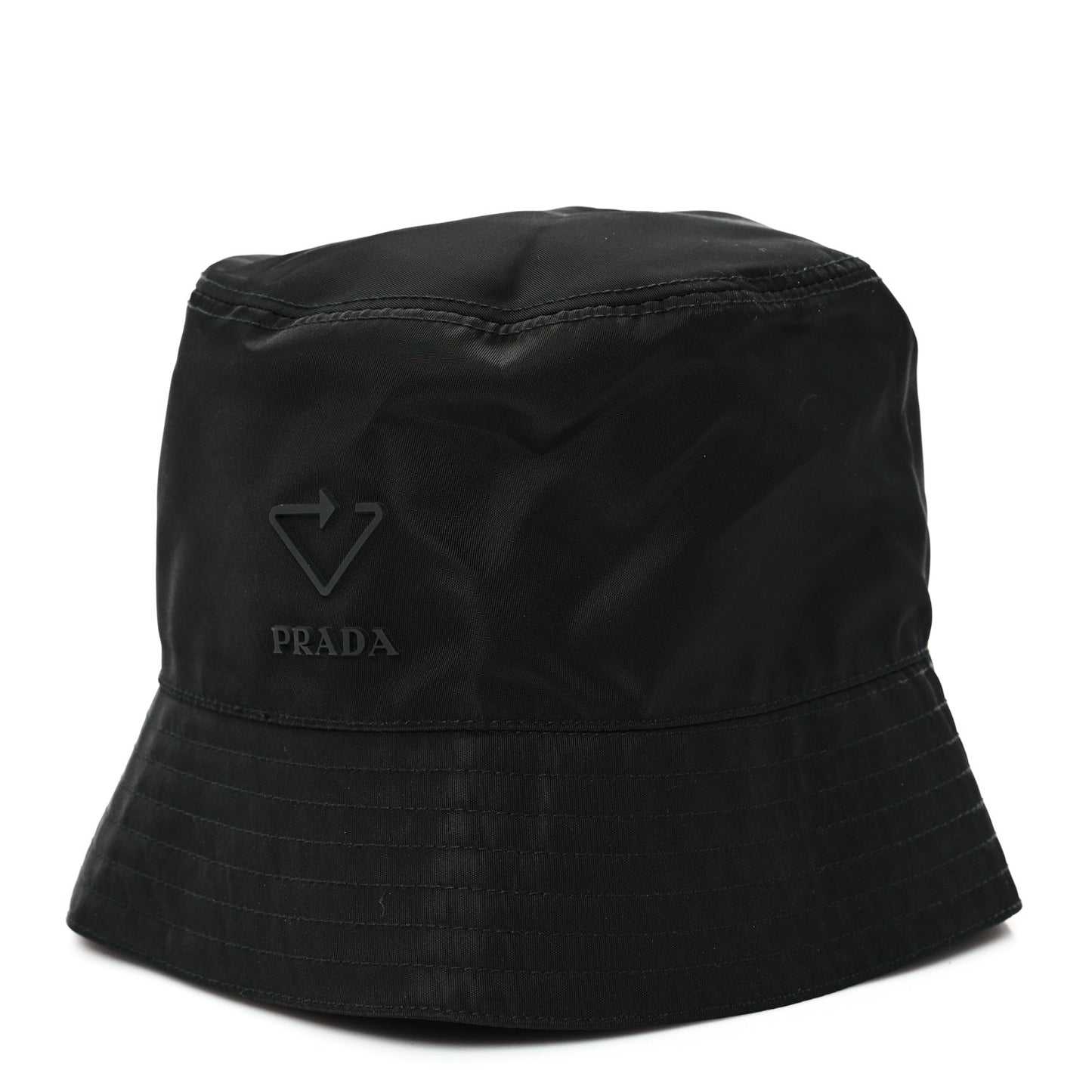 Re-Nylon Rubber Logo Bucket Hat S Black