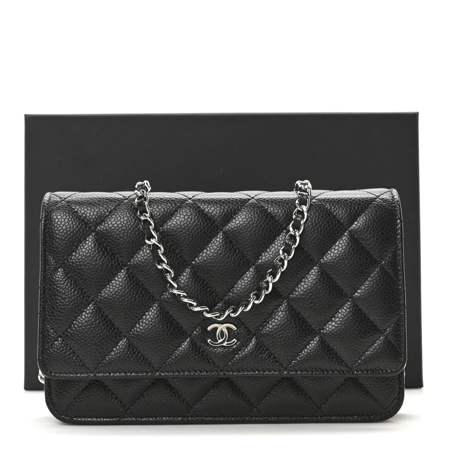 Caviar Quilted Wallet On Chain WOC Black