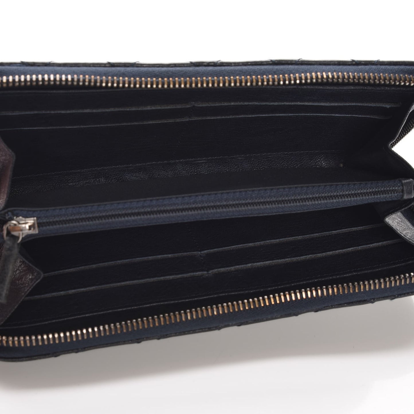 Crumpled Lambskin Studded Paris Dallas Zip Around Wallet Navy