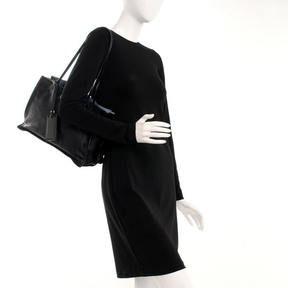 Prada Glace Calf Etiquette Shopping Bag Black Astrale 2 of 7