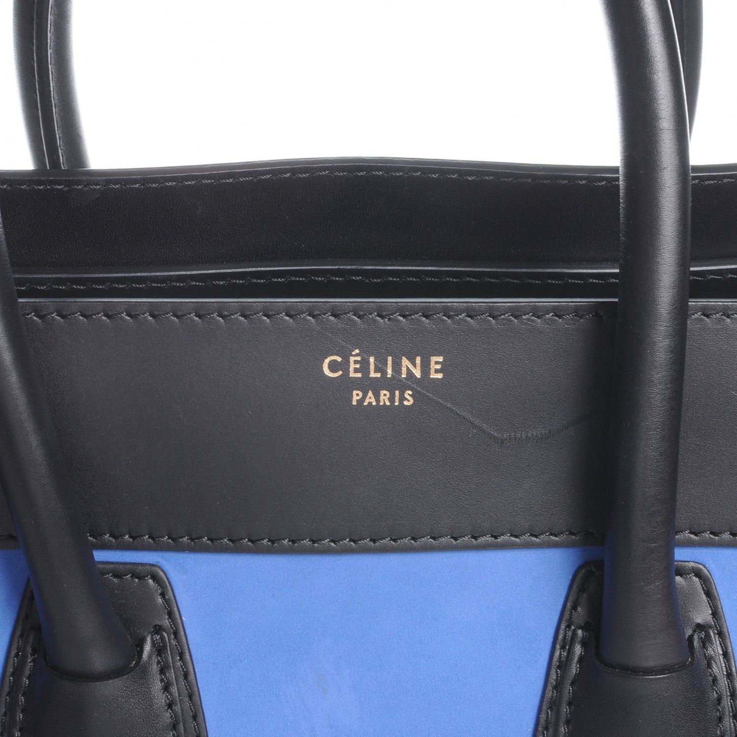 Celine Smooth Calfskin Suede Mini Tri-Color Luggage Black 4 of 10