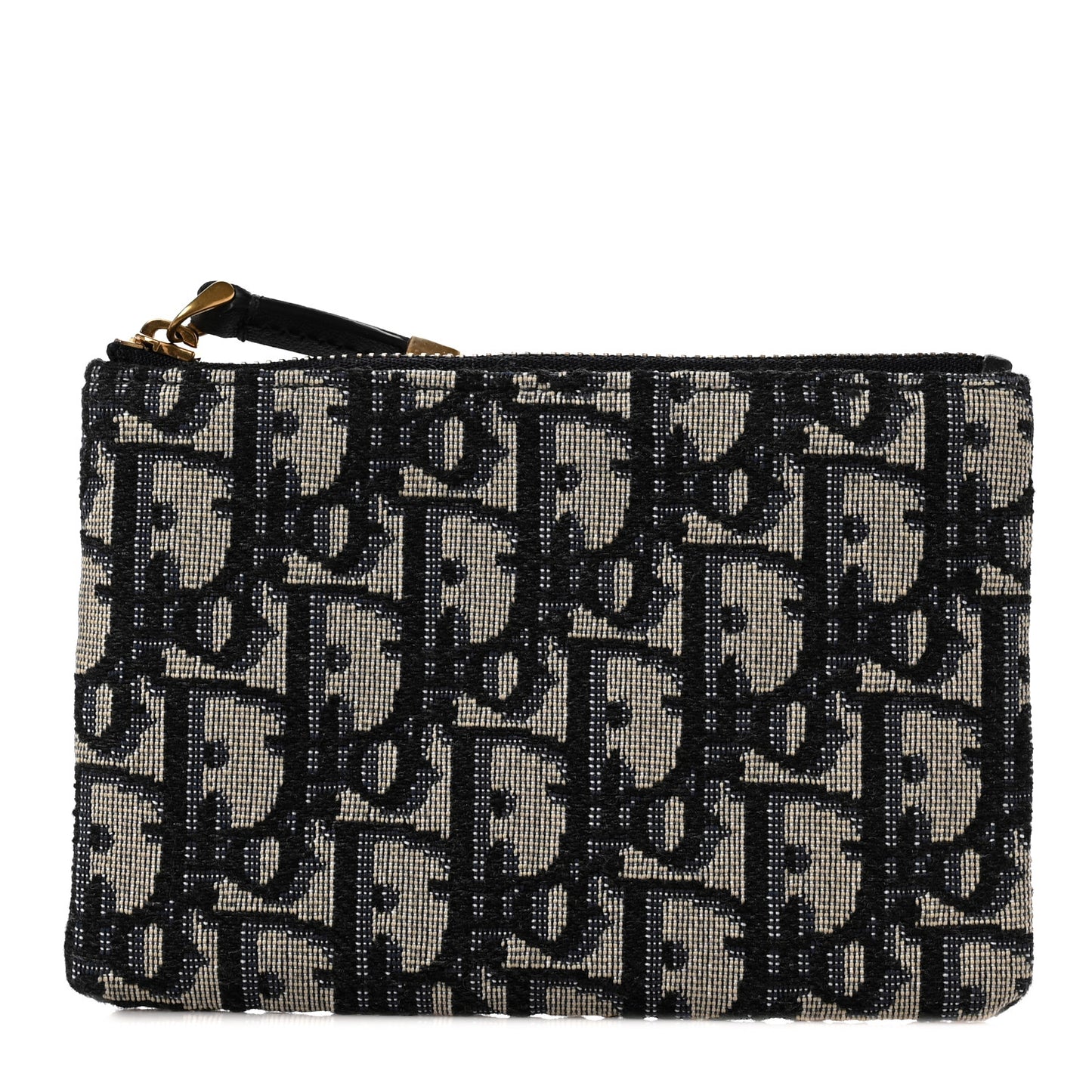 Oblique Zipped Card Holder Blue