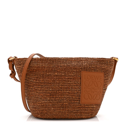 Loewe Calfskin Raffia Paulas Ibiza Pochette Bag Honey Gold 1 of 10