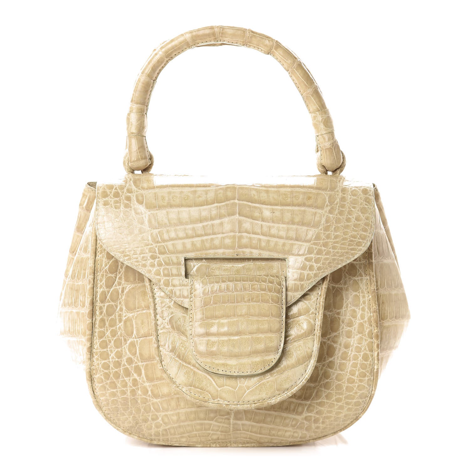 Nancy Gonzalez Crocodile Top Handle Bag Ivory 1 of 11