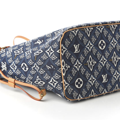 Louis Vuitton Jacquard Since 1854 Neverfull MM Blue 6 of 10