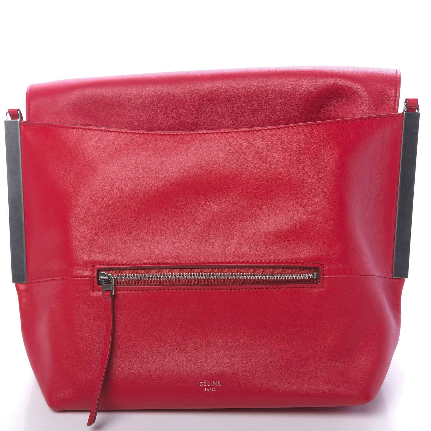 Smooth Calfskin Flap Clasp Bag Bright Red