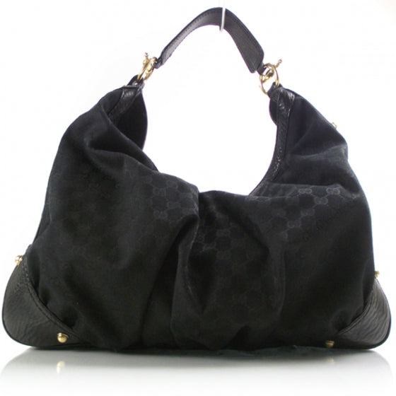Gucci Monogram Large Jockey Hobo Black 1 of 11
