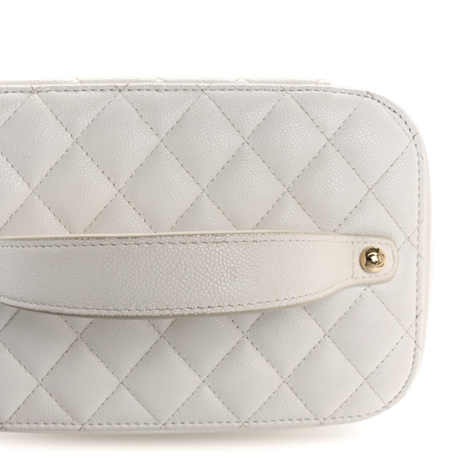 Chanel Caviar Quilted Large Vanity Pouch White 8 of 10