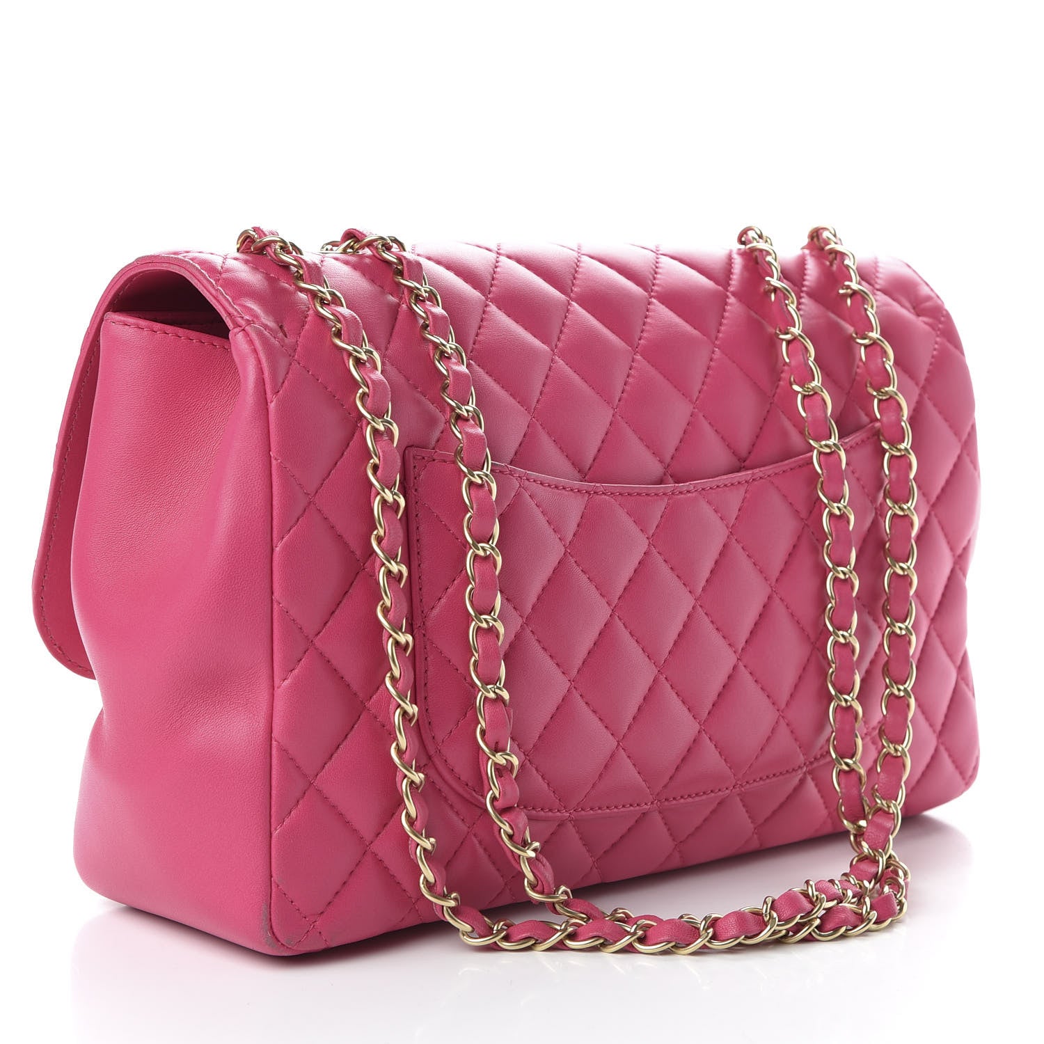 Chanel Lambskin Quilted Jumbo Mademoiselle Chic Flap Fuchsia 3 of 10