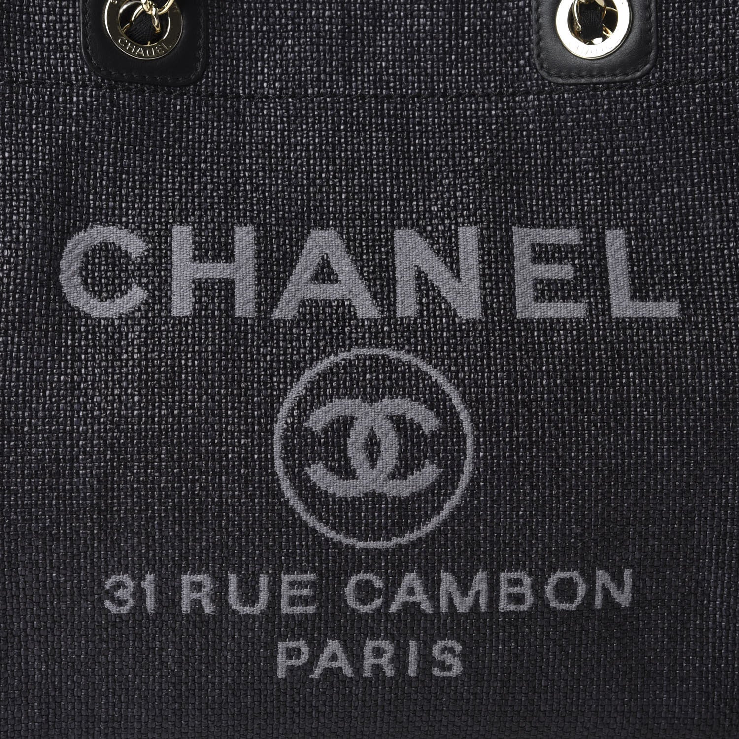 Chanel Woven Straw Raffia Small Deauville Tote Black 10 of 11