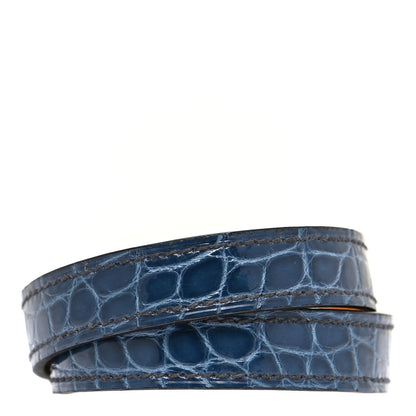 Hermes Shiny Alligator Kelly Double Tour Bracelet S Bleu Roi 3 of 9