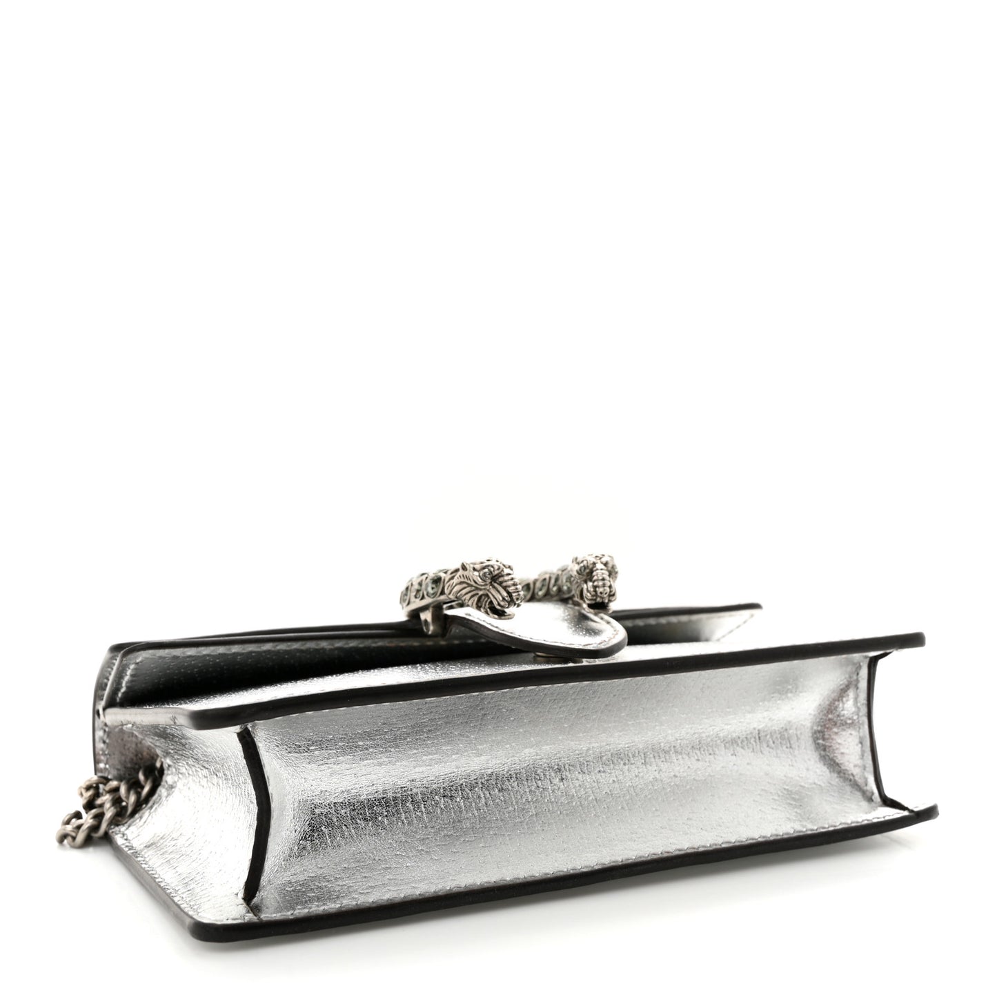 Metallic Calfskin Super Mini Dionysus Shoulder Bag Silver