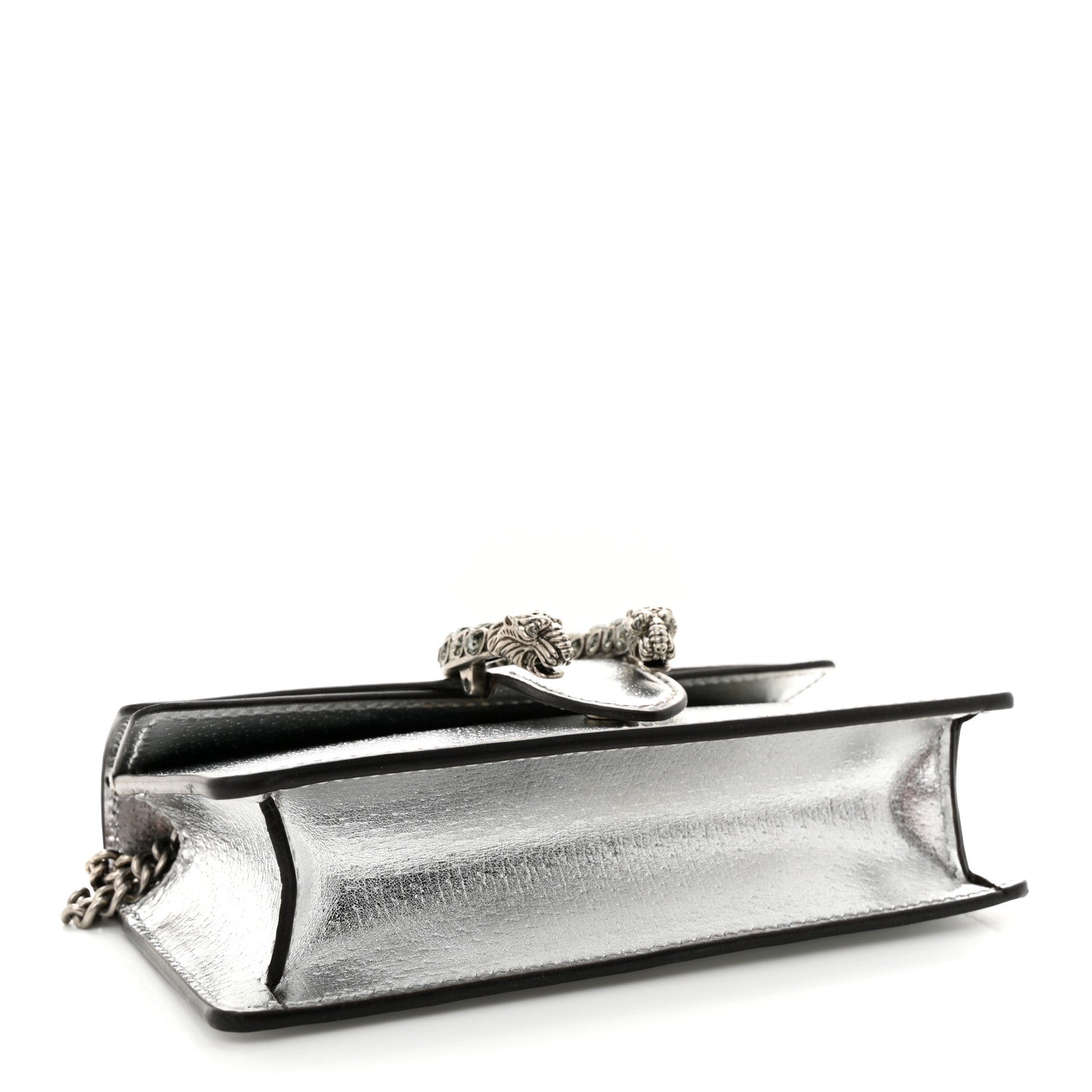 Gucci Metallic Calfskin Super Mini Dionysus Shoulder Bag Silver 4 of 10