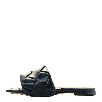 Bottega Veneta Nappa Maxi Intrecciato Lido Flat Sandals 38 Black 1 of 8