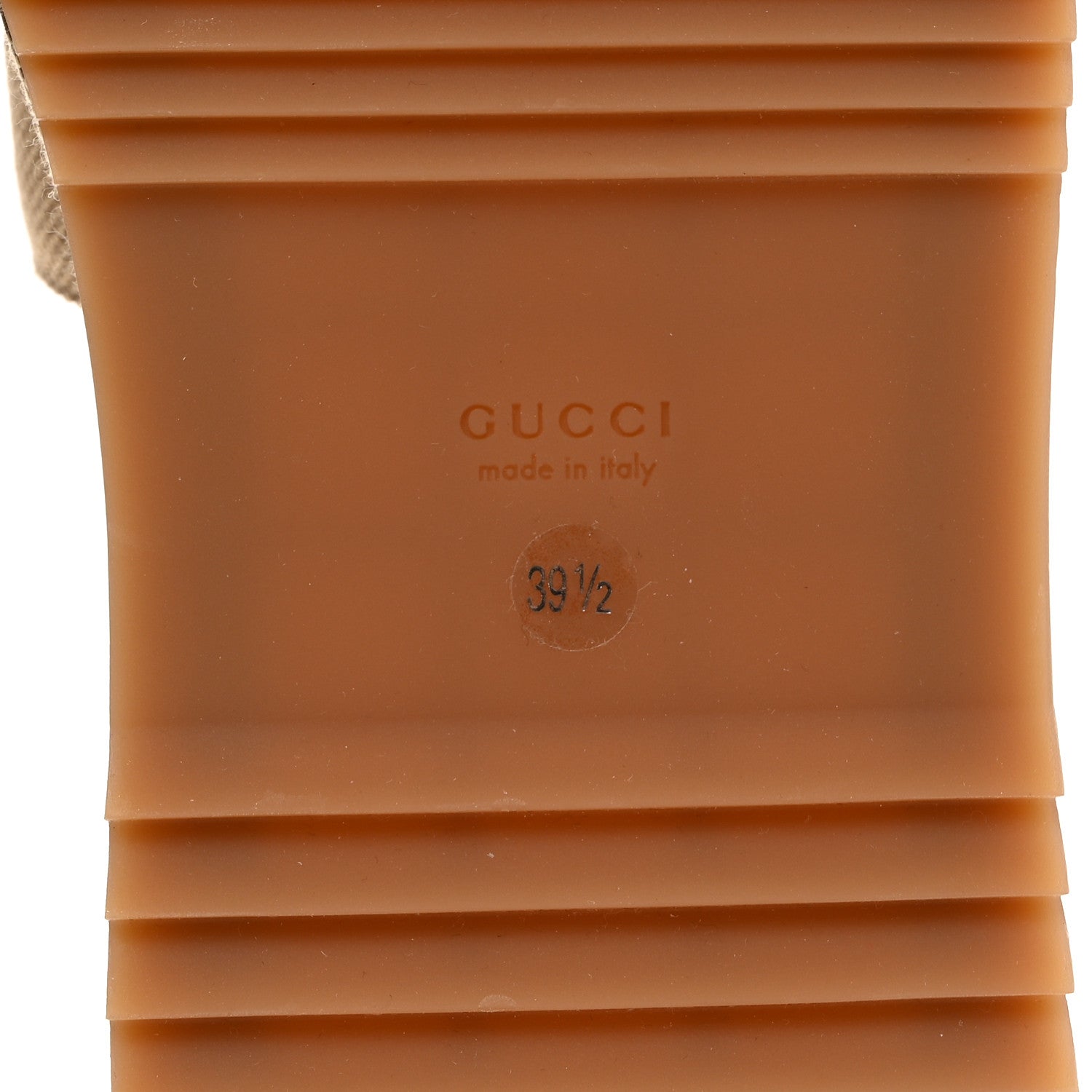 Gucci Monogram Maxi GG Angelina Platform 55mm Slide Sandals 39.5 Camel Ebony 8 of 8