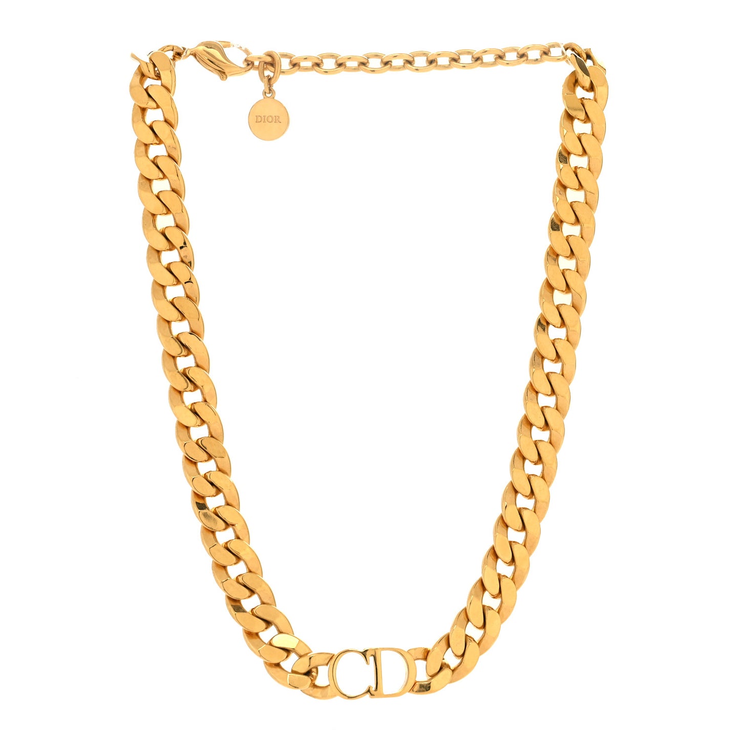 Metal CD Choker Necklace Gold