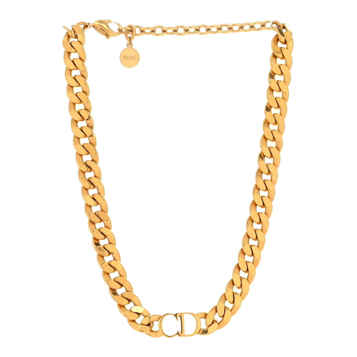 Christian Dior Metal CD Choker Necklace Gold 3 of 5