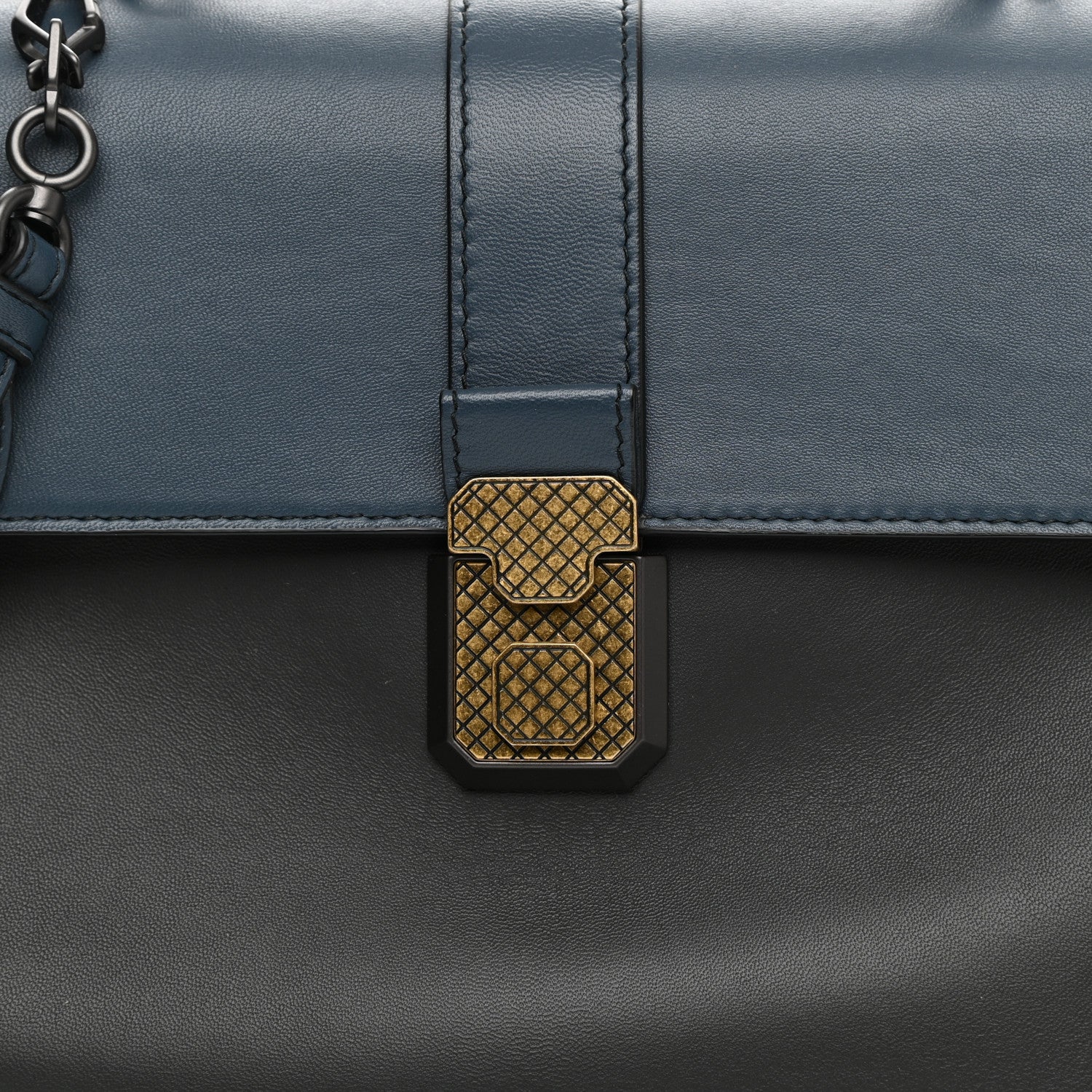 Bottega Veneta Nappa Small Bicolor Piazza Bag Ferro Gray Denim 7 of 11