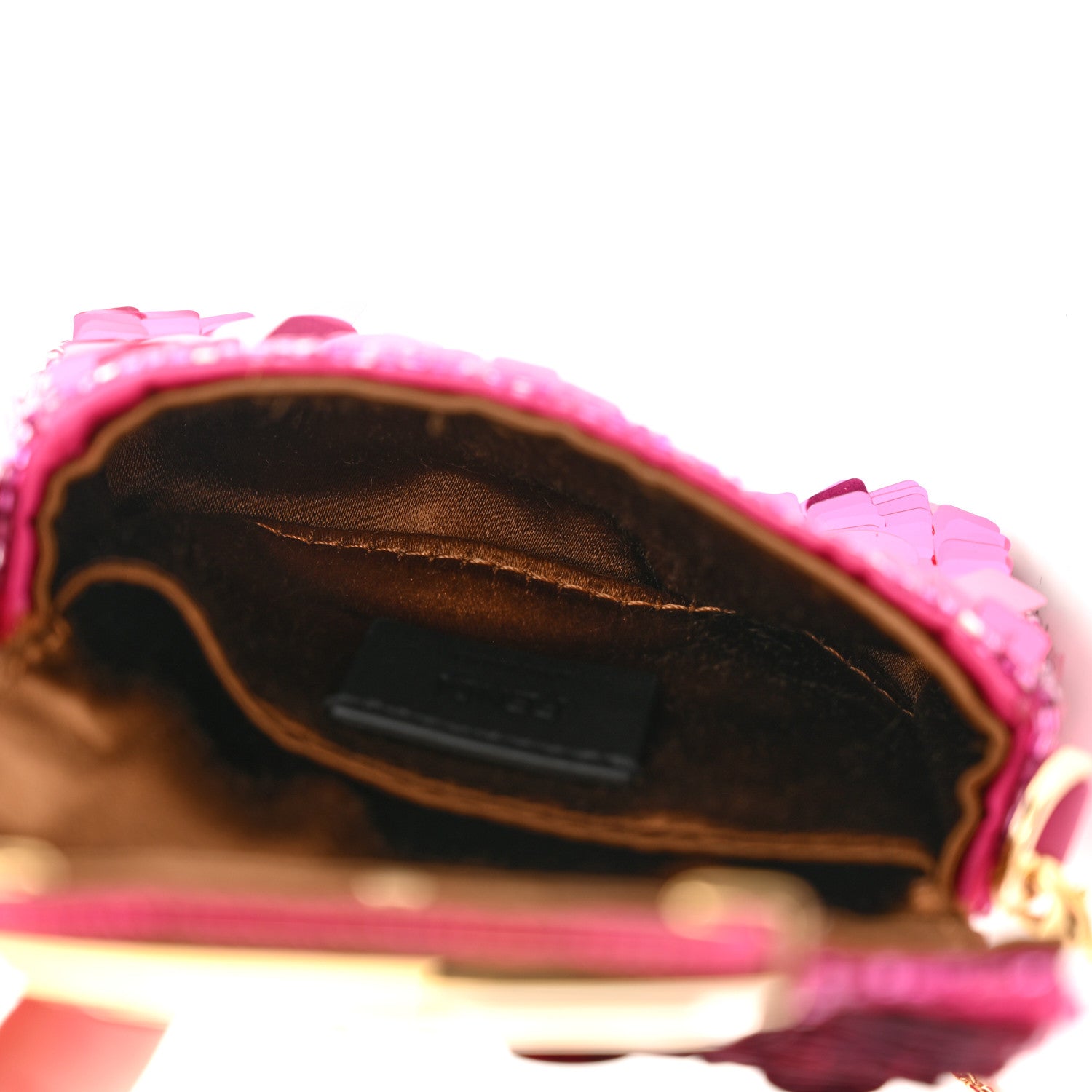 Fendi Sequin Paillettes Shiny Nappa Sex and the City Nano Maxi Buckle Baguette Charm Ciclamino Pilar 5 of 11