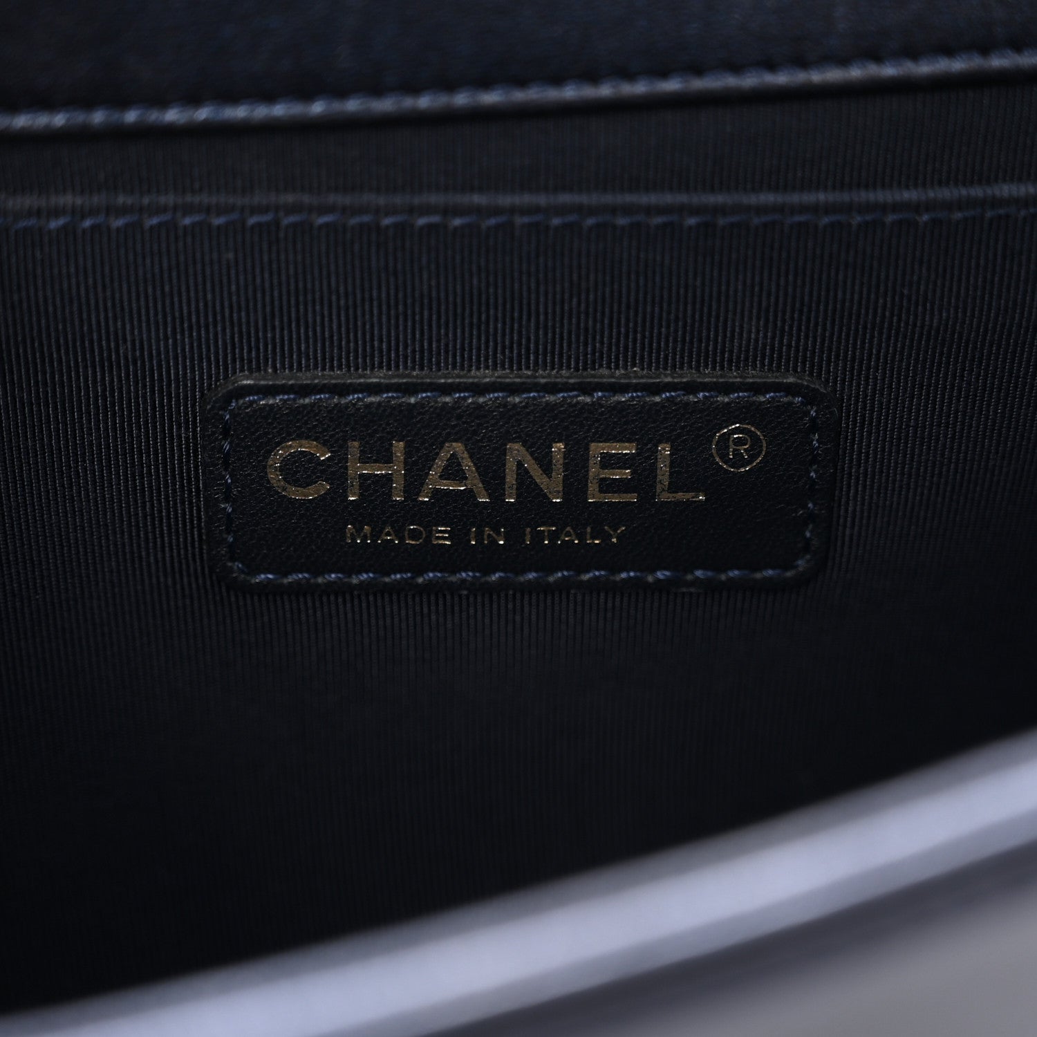Chanel Lambskin Embossed Medium Boy Cube Flap Navy 6 of 10