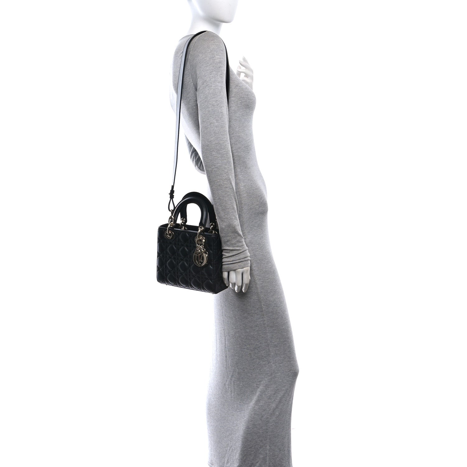 Christian Dior Lambskin Cannage Small My ABCDior Lady Dior Black 2 of 11